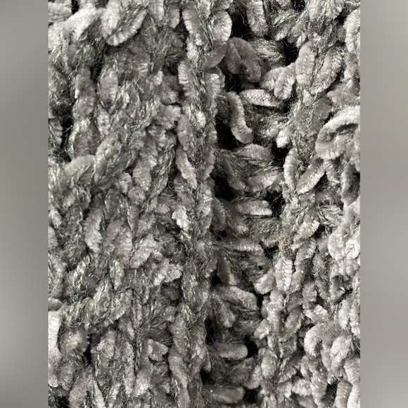 Revamped Cropped Crew pullover Sweater Chenille in Grey size M - Picture 7 of 11